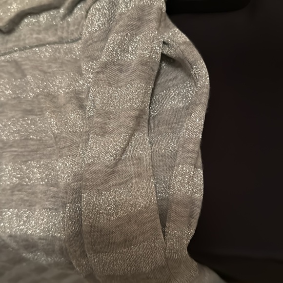 NWOT White House Black Market Gray Glitter Strapless Stripe Maxi Dress Size S - Picture 7 of 10